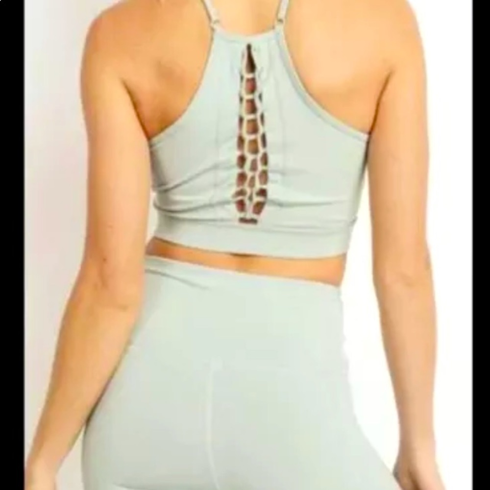 Mono B Green Racer Back Sports Bra Size S NWT